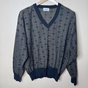 Titleist by Corbin Sweater Men's Large Geometric V-Neck Vintage Club Golf 90s
